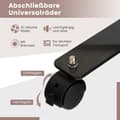 Miniatyrbillede 4 af 5: 6-delt foldbar rumdeler 172 cm høj privatskærm med låsbare hjul beige