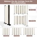 Miniatyrbillede 5 af 5: 6-delt foldbar rumdeler 172 cm høj privatskærm med låsbare hjul beige