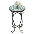 Miniatyrbilde 1 av 5: Rundt sidebord mosaikkbord laget av metall og keramikk ∅30 x 50 cm for balkong, terrasse, hage