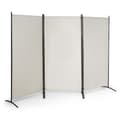 Miniatyrbilde 5 av 5: 3-panels romdeler med justerbare bordplater og solide hengsler og stålbase beige