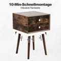 Miniatyrbilde 4 av 5: Multifunksjonelt nattbord med oppbevaringsplass laget av tre 40 x 40 x 59,5 cm brun