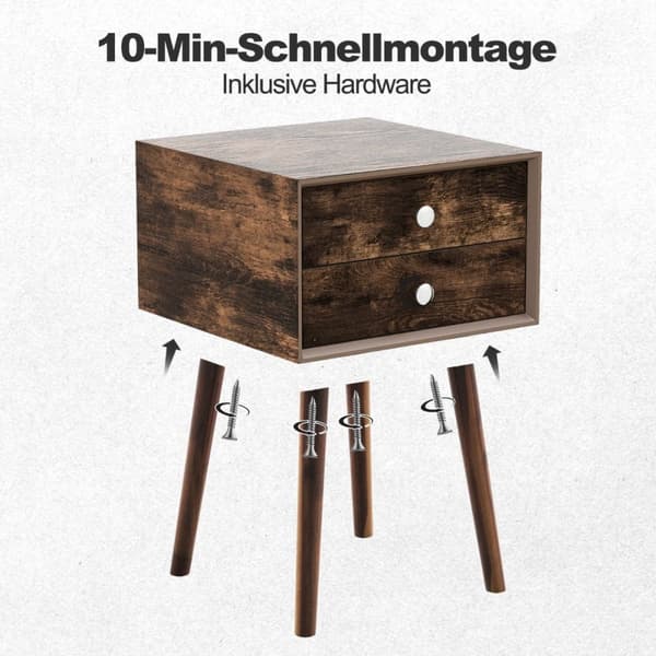 Multifunksjonelt nattbord med oppbevaringsplass laget av tre 40 x 40 x 59,5 cm brun