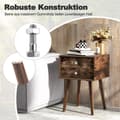Miniatyrbilde 5 av 5: Multifunksjonelt nattbord med oppbevaringsplass laget av tre 40 x 40 x 59,5 cm brun