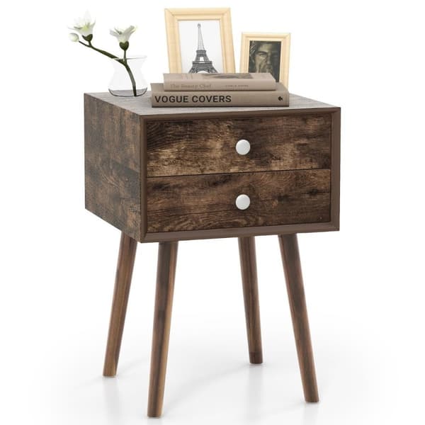 Multifunksjonelt nattbord med oppbevaringsplass laget av tre 40 x 40 x 59,5 cm brun