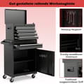 Miniatyrbilde 5 av 5: 2 i 1 verkstedvogn inkludert koffert & 8 rom & kroker & justerbar hylle 100 kg lastekapasitet