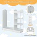 Miniatyrbilde 5 av 5: Klesgarderobe for barn Kostymegarderobe for barn med speil 93,5 x 38 x 100 cm hvit