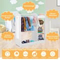 Miniatyrbilde 2 av 5: Klesgarderobe for barn Kostymegarderobe for barn med speil 93,5 x 38 x 100 cm hvit