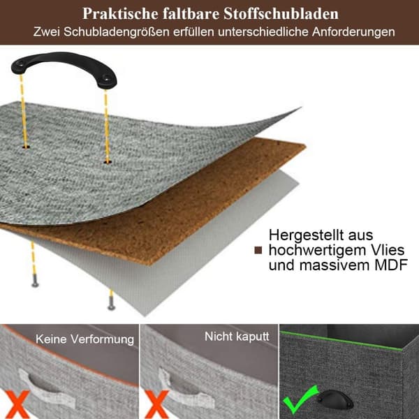 Opbevaringsenhed med 5 skuffer Vandret kubeopbevaringskiste 100 x 30 x 53,5 cm