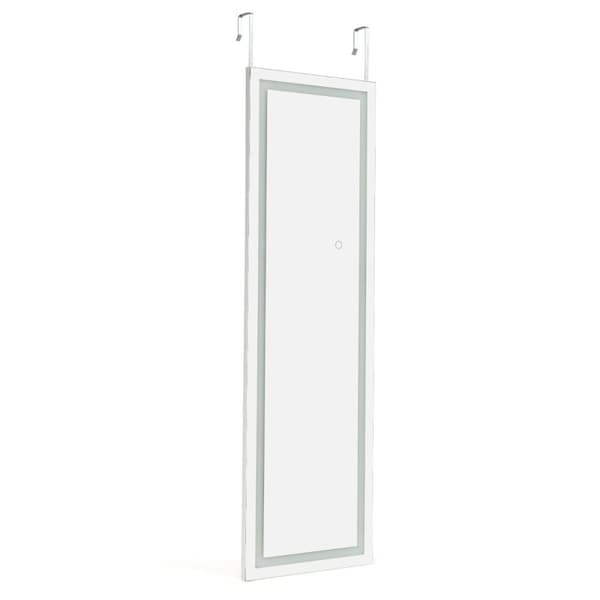 37 x 120 cm 2 i 1 veggspeil med 3 farger LED-belysning full lengde speil hengende speil