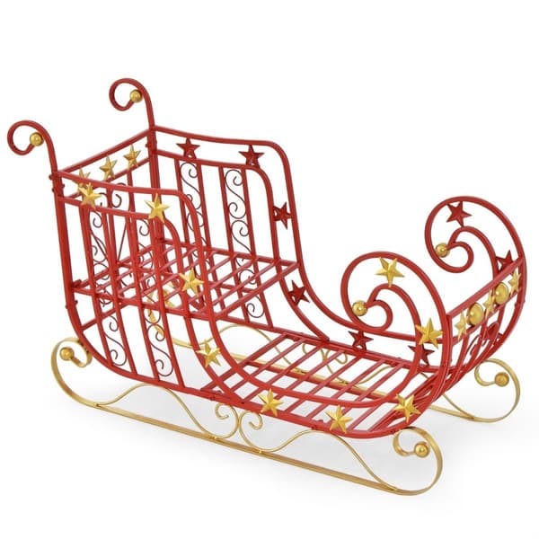Koristereki jouluun metallireki Joulukoristeita 99 x 36 x 61 cm punainen