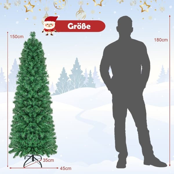 150cm Stor konstgjord julgran Holiday Tree Home Green