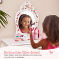 Miniatyrbilde 5 av 5: Princess sminkebordsett 2-i-1 sminkebord for barn med avtagbart speil hvit