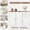 Miniatyrbillede 2 af 5: Skænk med bordplade & låger & skuffer & justerbare hylder køkkenskab hvid