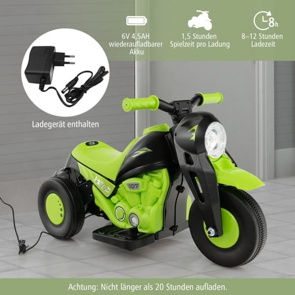 Børnemotorcykel med boblemaskine & musik & LED forlygte børnemotorcykel grøn