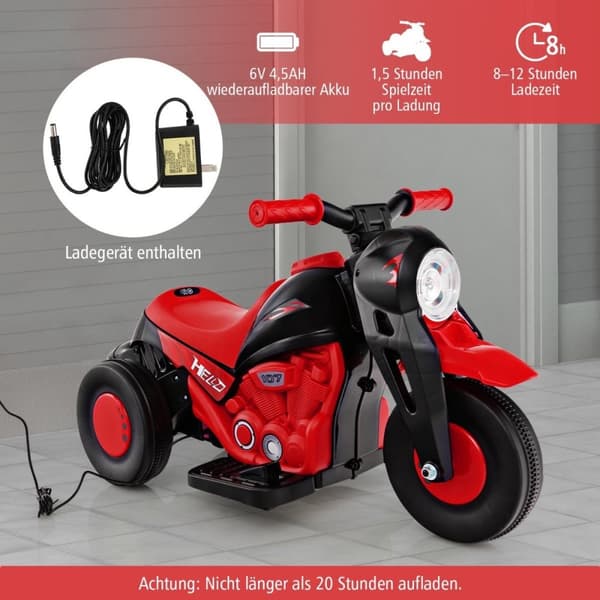 Børnemotorcykel med boblemaskine & musik & LED-forlygter børnemotorcykel rød