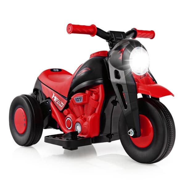 Børnemotorcykel med boblemaskine & musik & LED-forlygter børnemotorcykel rød