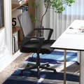 Miniatyrbilde 1 av 5: Ergonomisk kontorstol med korsryggstøtte og vippefunksjon skrivebordsstol svart