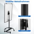 Miniatyrbilde 5 av 5: Flipover-stativ på hjul med magneter og markører, whiteboard, høydejusterbar opptil 192 cm