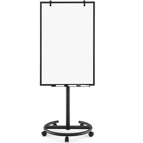 Flipover-stativ på hjul med magneter og markører, whiteboard, høydejusterbar opptil 192 cm