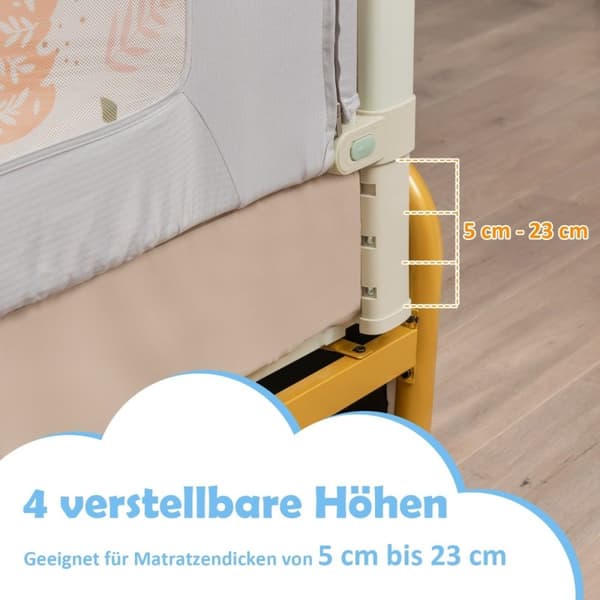 150 cm höj- och sänkbar sängstång med anslutande tillbehör sängskyddslakan