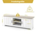 Miniatyrbilde 2 av 5: TV-stativ med 2 dører og 2 skap og åpne hyller TV-stativ for TV-er opptil 65" lysegrå