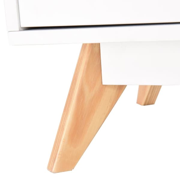 TV-stativ for 60-tommers TV-er Moderne TV-konsollbord med oppbevaring Føtter i massivt tre hvite