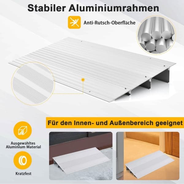 Dörrtröskelramp 8,5 cm hög infartsramp med justerbar aluminiumram halkfri påfartsramp