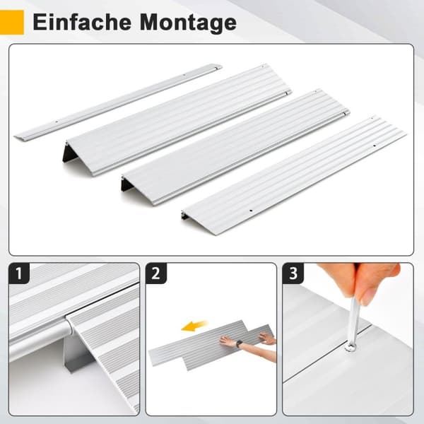 Dörrtröskelramp 8,5 cm hög infartsramp med justerbar aluminiumram halkfri påfartsramp