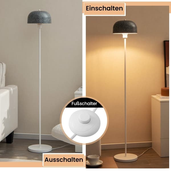 146cm golvlampa med fotkontakt & E27 lampfot & lampskärm golvlampa