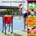 Pikkukuva 3 / 5: Kokoontaitettava tennispallokärry pyörillä Irrotettavat laukun sivutaskut ja kantolaukku Kannettava pallokärry, johon mahtuu 150 tennispalloa, punaine
