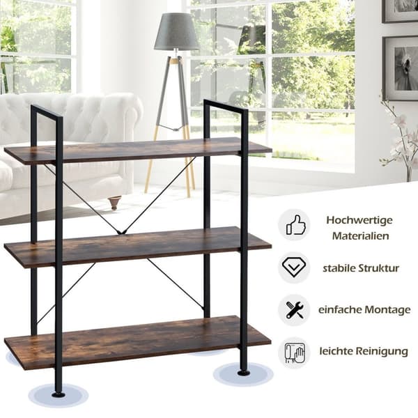 3-etagers plante- og blomsterstativ reol med metalramme Multifunktions displaystativ med anti-tip