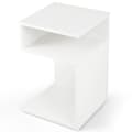 Miniatyrbillede 3 af 5: S-formet sidebord med 2 åbne rum moderne sengebord 33 x 33 x 50 cm hvid