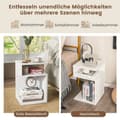 Miniatyrbillede 4 af 5: S-formet sidebord med 2 åbne rum moderne sengebord 33 x 33 x 50 cm hvid