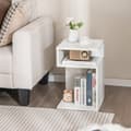 Miniatyrbillede 1 af 5: S-formet sidebord med 2 åbne rum moderne sengebord 33 x 33 x 50 cm hvid
