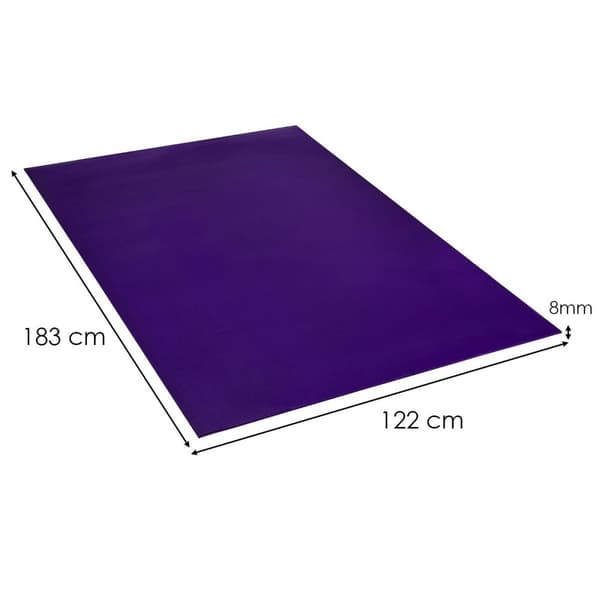 Yogamatte med dobbeltsidig sklisikker design og 2 justerbare borrelåsremmer lilla