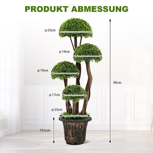 Kunstigt topiary træ lavet af cedertræ dekorativt kunstigt træ 90 cm
