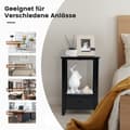 Miniatyrbillede 3 af 5: 2 plan sengebord med skuffe sidebord træ 40 x 30 x 61,5 cm sort