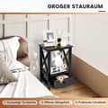 Miniatyrbillede 5 af 5: 2 plan sengebord med skuffe sidebord træ 40 x 30 x 61,5 cm sort