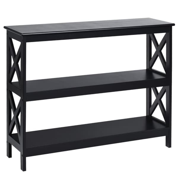 Konsollbord sidebord industridesign med hylle gangbord 100 x 33 x 80 cm svart