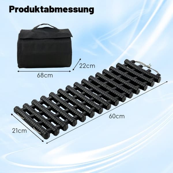 2 Pack renkaan vetomatot pussilla Emergency Traction Aid Musta 61,5 x 21 x 2,8 cm