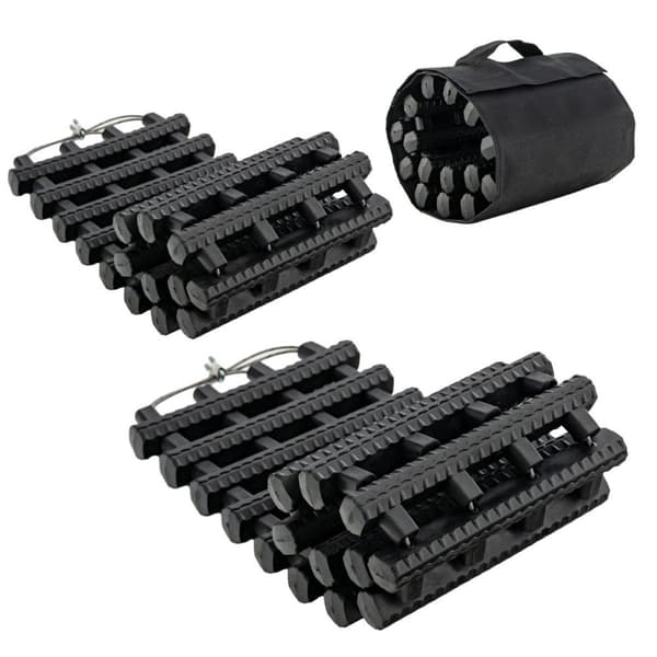 2 Pack renkaan vetomatot pussilla Emergency Traction Aid Musta 61,5 x 21 x 2,8 cm