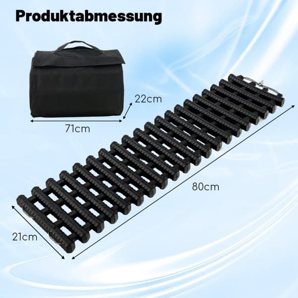 2-pack däck dragmattor med väska nödhjälpmedel svart 82 x 21 x 2,8 cm
