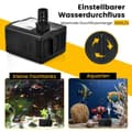 Miniatyrbilde 5 av 5: 30 W mini akvariepumpe med 2,5 m høy slaglengde og 1,83 m strømkabel og 3 dyser vannpumpe 1400 L/t