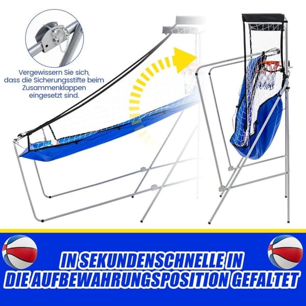 8 i 1 basketmaskin med 4 bollar & luftpump & 8 spellägen Arkadbasketspel Grön