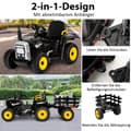 Miniatyrbilde 3 av 5: 12V barnetraktor med avtakbar tilhenger og fjernkontroll elektrisk lekebil svart