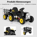Miniatyrbilde 2 av 5: 12V barnetraktor med avtakbar tilhenger og fjernkontroll elektrisk lekebil svart