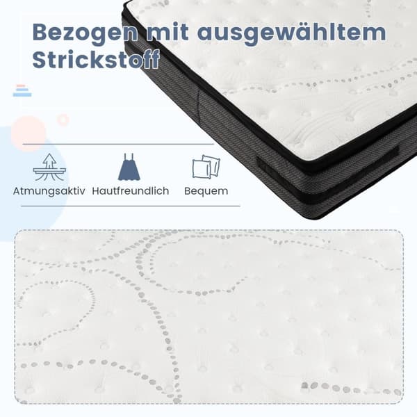 32 cm høyde memory foam madrass med kjølende gel beriket hybrid madrass 140 x 200 cm
