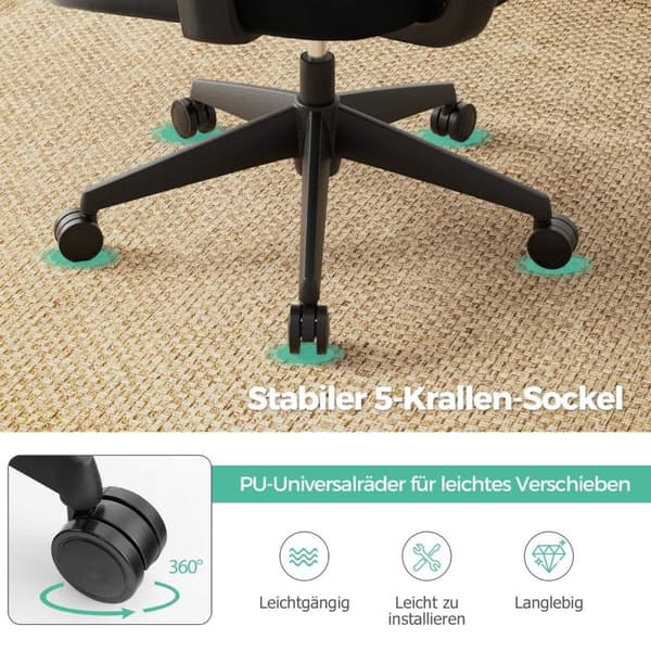 Ergonominen työtuoli N-muotoisella ristiseläntuella Kääntyvä työtuoli Musta