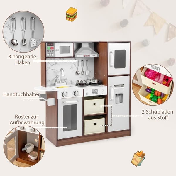 Barnekjøkken lekesett moderne lekekjøkken med attraktive lyskaffe