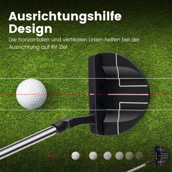 Golf Putter 89 cm hammerputter i rustfritt stål med hode i rustfritt stål og sklisikkert grep